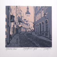 "Rataskaevu tänav", serigraafia 2002, 87€