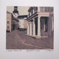 "Piiskopi tänava ots", serigraafia 2002 raamis, 34 x44 cm 98€