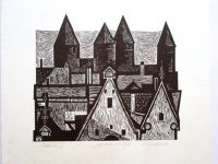 "Tallinn" linoollõige 1966,14 x 16 cm, 79€