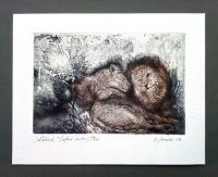 "Lõvid" ofort, metsotinto 2017 39€