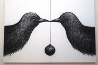 "Vastakuti" söejoonistus lõuendil 70 x 50 cm, 595€