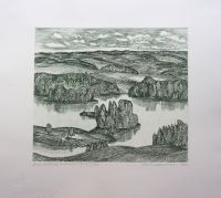 "Uue-Saaluse maastik",ofort 1987,  22 x 25 cm