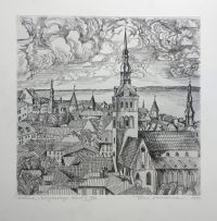 Tallinn Nigulistga, ofort 1970, 25 x 25 cm