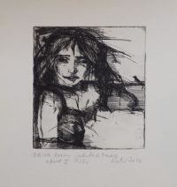 "Väike loom jalutab õues" ofort 9 x 10 cm, 140€