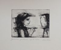 "Joonistab portreed" ofort 10 x 7,5 cm, 60€