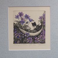 "Sõnad ja sinililled" ofort 2022, 69€